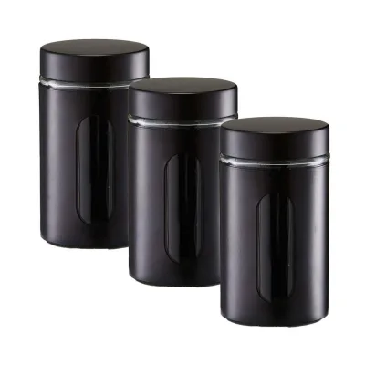 Zeller Present Vorratsglas Schwarz 10.2x18x10.2 cm