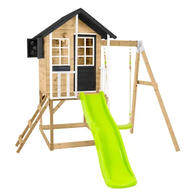 Zwerkules Spielhaus Holli 2   inkl. Rutsche & Schaukel   352x280x224cm
